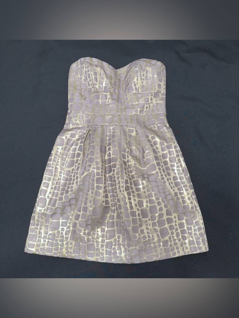 American Eagle Strapless Cocktail‎ Dress size 6 gold and light purple NWT
